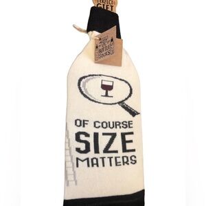 Primitives By Kathy LOL Wine Bottle Sock Use Most Wine Bottles Cream Black GIFT